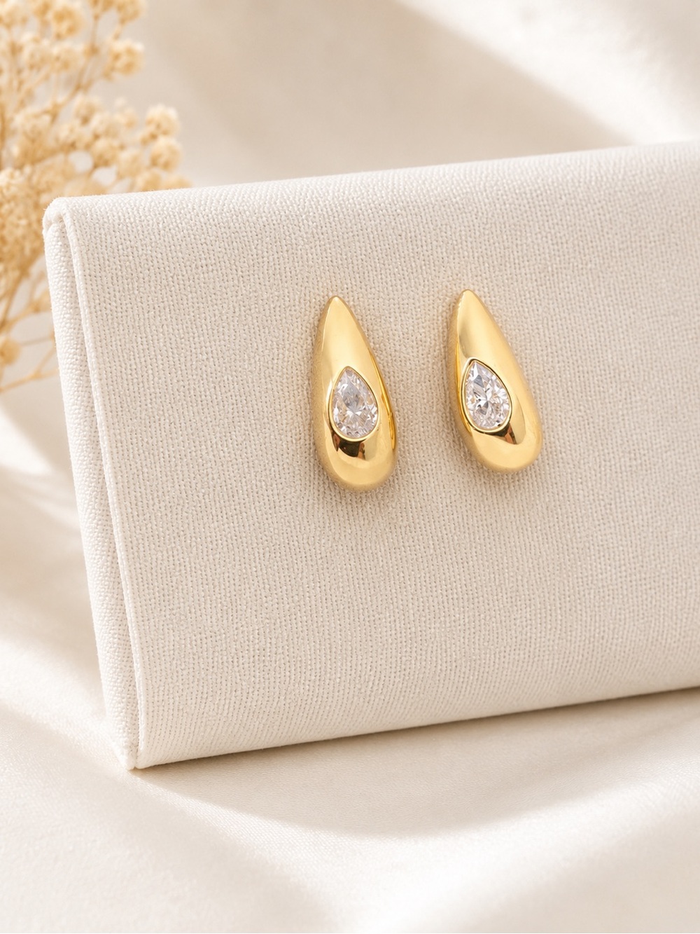Adornia • Pear Crystal Teardrop Earrings